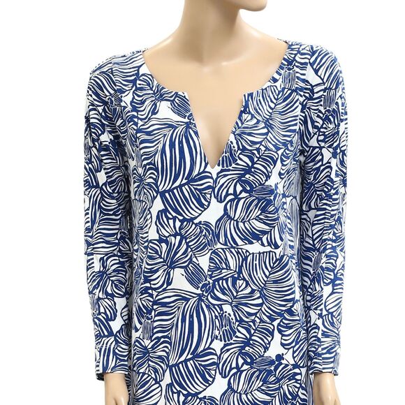 Lilly Pulitzer Tropical Printed Mini Dress White Beach Resort Cotton XL 282430 - Picture 2 of 8